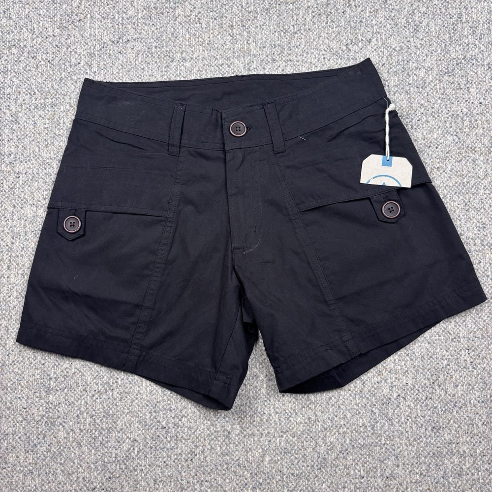 Women 6 Black Casual Pockets Stretch Shorts Hiking Outdoors 4" Inseam